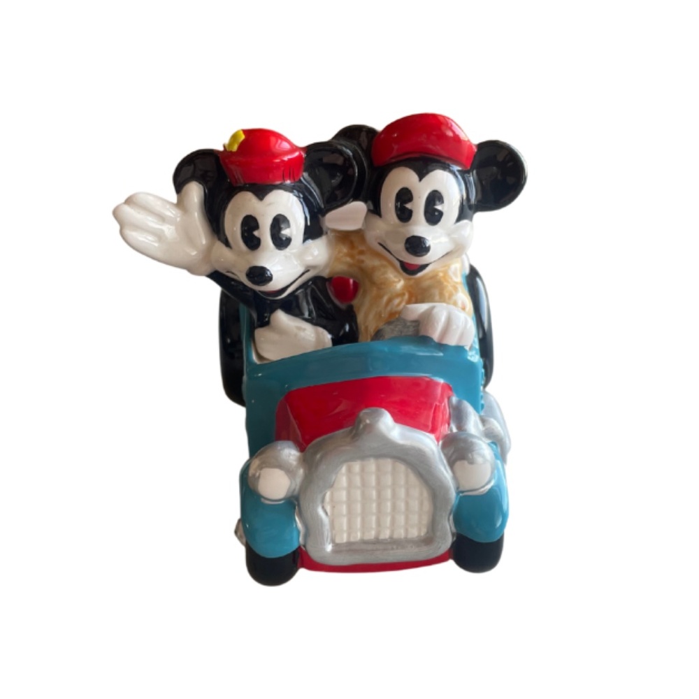 Vintage Disney Porcelain Figurine - Mickey and Minnie Mouse in a Car